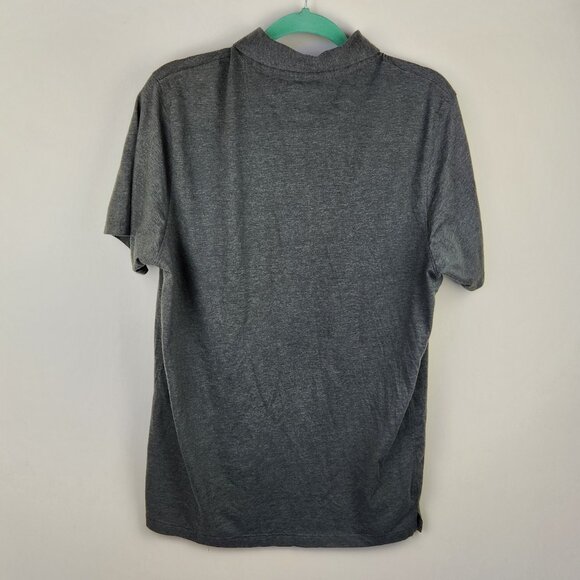 Prana Men's Heather Gray Soft Stretchy Short Sleeve Polo Shirt Single Stitch M - Picture 2 of 9